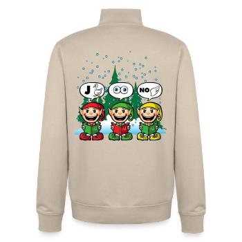 Joyeux Noel - Unisex Organic Zip Sweatshirt von Stanley/Stella - Cremebeige - Hinten - AI Model Male 185 dark (185cm)