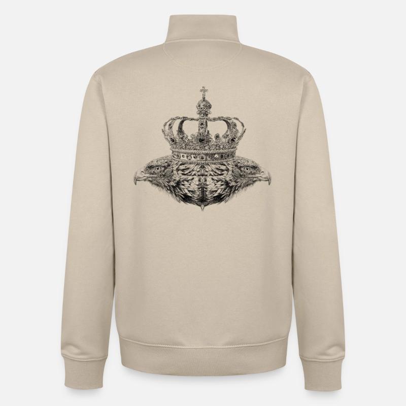 Double eagle - Sweat zippé unisexe en coton bio Stanley/Stella - beige crème