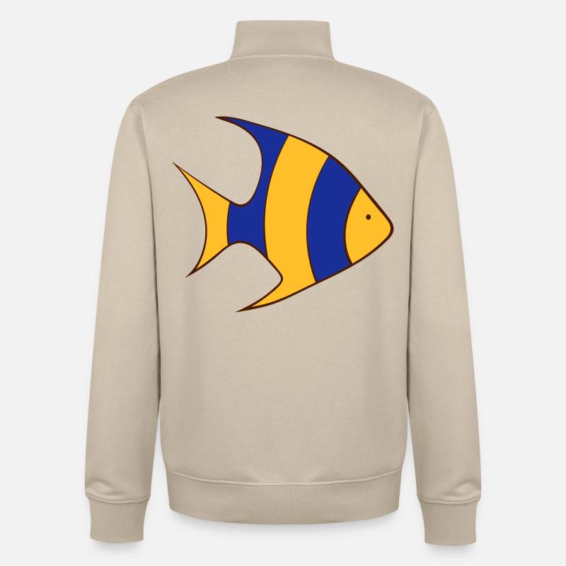 fish - Unisex Organic Zip Sweatshirt by Stanley/Stella - desert dust