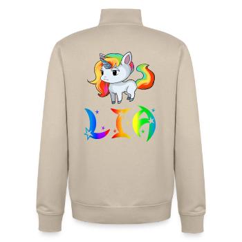 Lia Unicorn - Unisex Organic Zip Sweatshirt by Stanley/Stella - desert dust - Back - AI Model Male 185 dark (185cm)