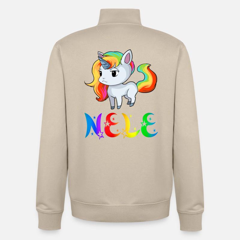 Nele Einhorn - Sweat zippé unisexe en coton bio Stanley/Stella - beige crème