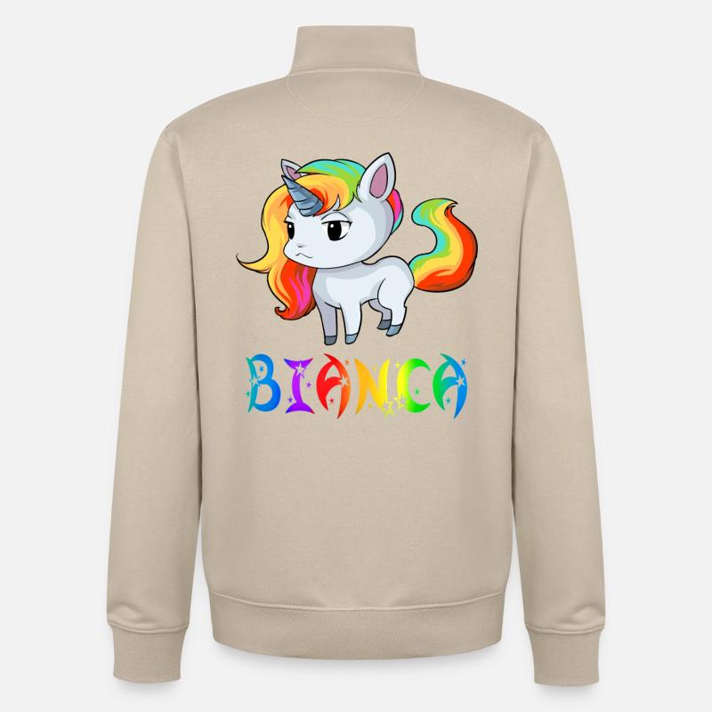 Einhorn Bianca - Unisex Organic Zip Sweatshirt von Stanley/Stella - Cremebeige