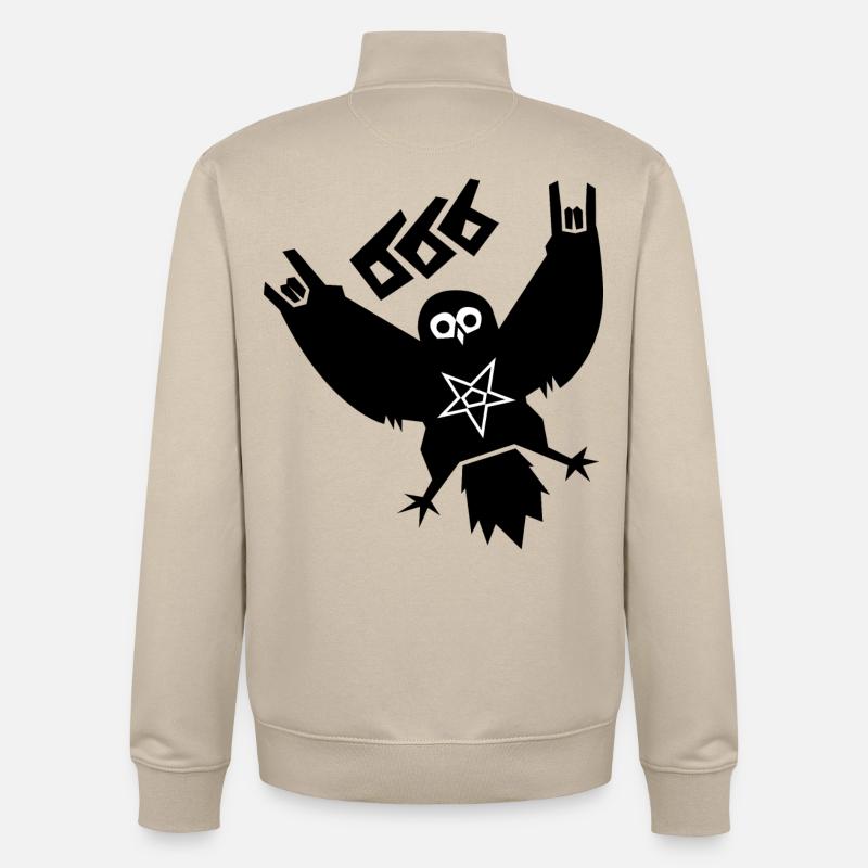 Black Metal Eule - Unisex Organic Zip Sweatshirt von Stanley/Stella - Cremebeige