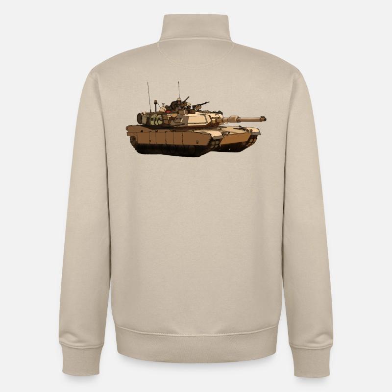 M1 Abrams - Sweat zippé unisexe en coton bio Stanley/Stella - beige crème