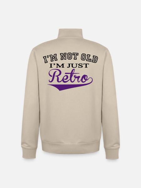 Not Old .... Retro - 2 Colour - Unisex Organic Zip Sweatshirt by Stanley/Stella - desert dust