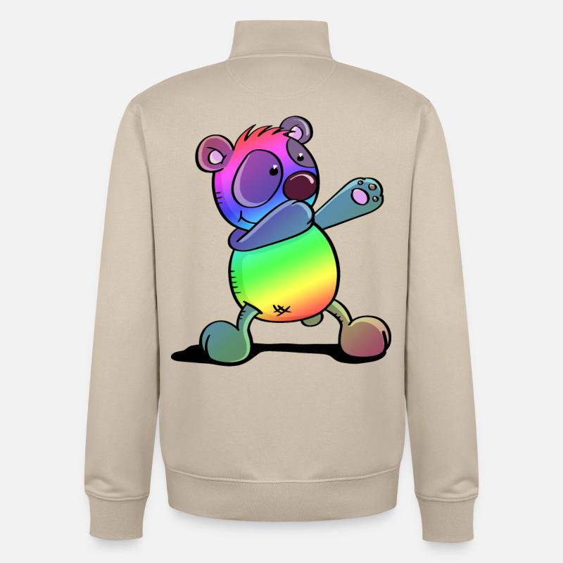 Bunter Pandabär - Dab Dance - Dabbing - Panda - Unisex Organic Zip Sweatshirt von Stanley/Stella - Cremebeige