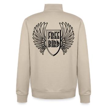 free_bird - Sweat zippé unisexe en coton bio Stanley/Stella - beige crème - Dos - AI Model Male 185 dark (185cm)