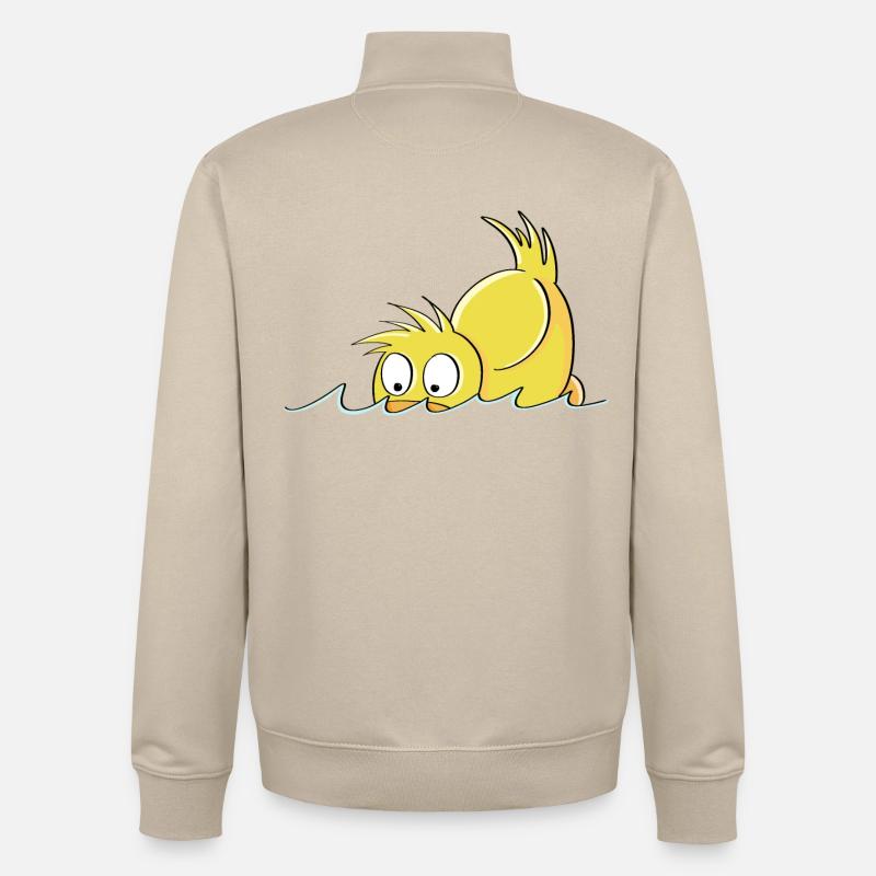 Duck Duck - Bande dessinée de canard - Sweat zippé unisexe en coton bio Stanley/Stella - beige crème