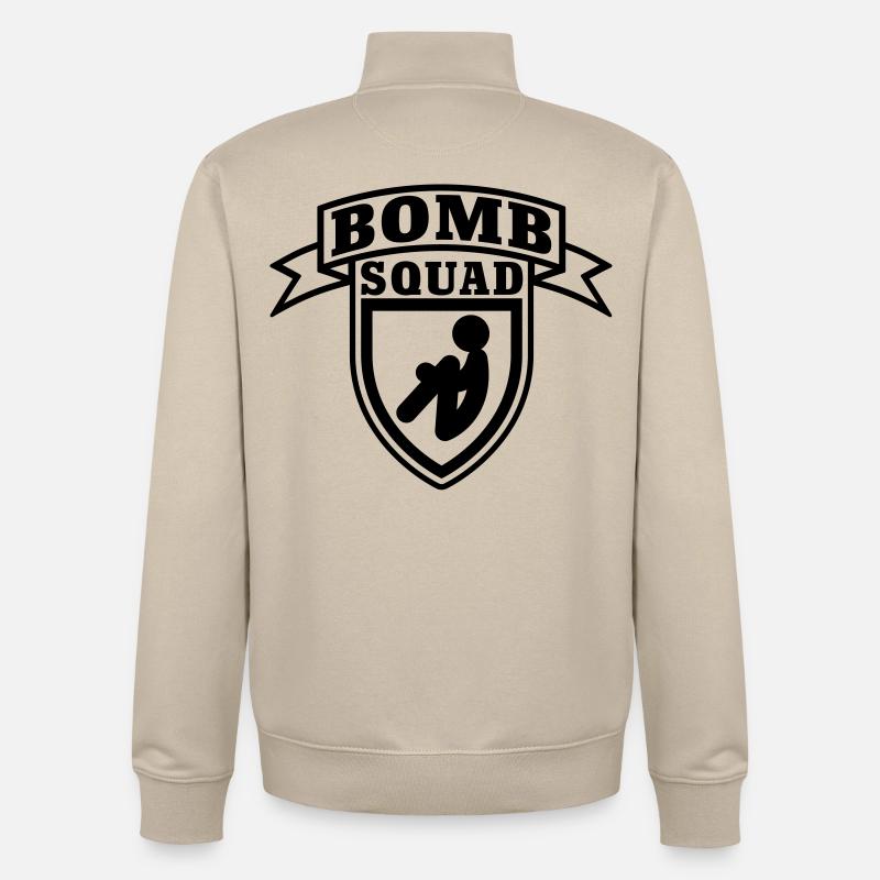 Bomb Squad - Sweat zippé unisexe en coton bio Stanley/Stella - beige crème