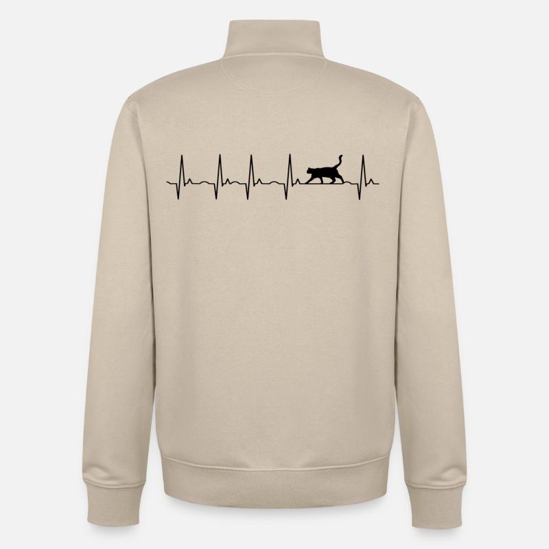 chat - Sweat zippé unisexe en coton bio Stanley/Stella - beige crème