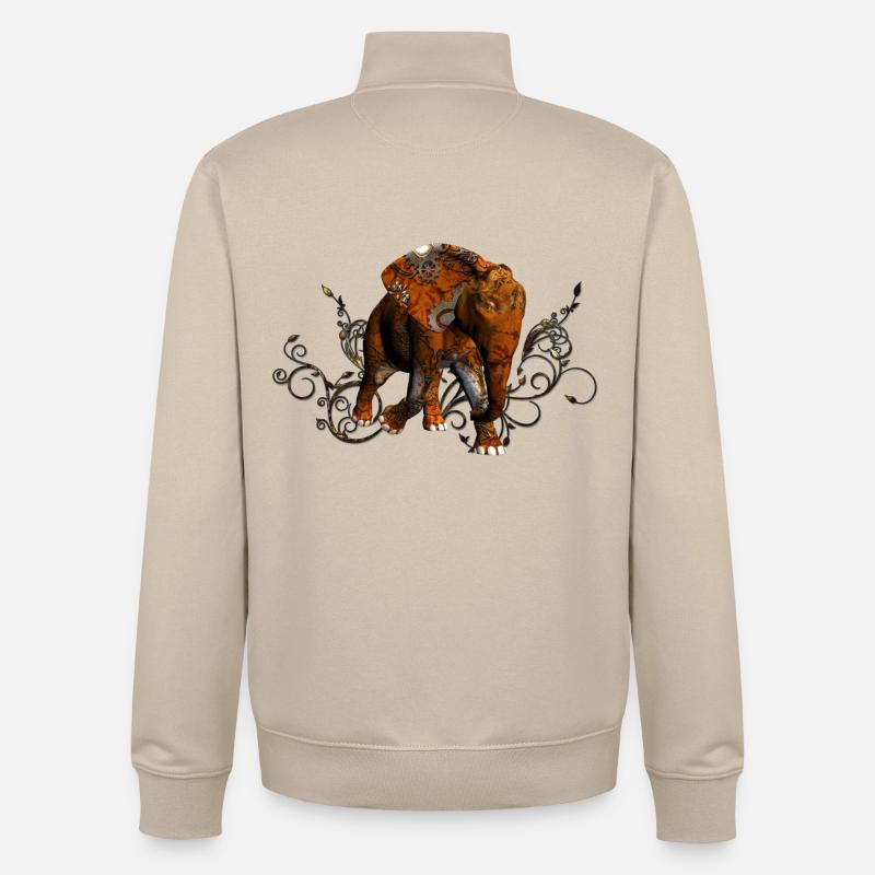Atemberaubender Steampunk-Elefant - Unisex Organic Zip Sweatshirt von Stanley/Stella - Cremebeige