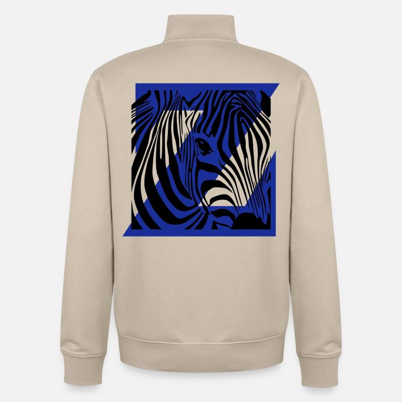 Zebra Mix - Sweat zippé unisexe en coton bio Stanley/Stella - beige crème