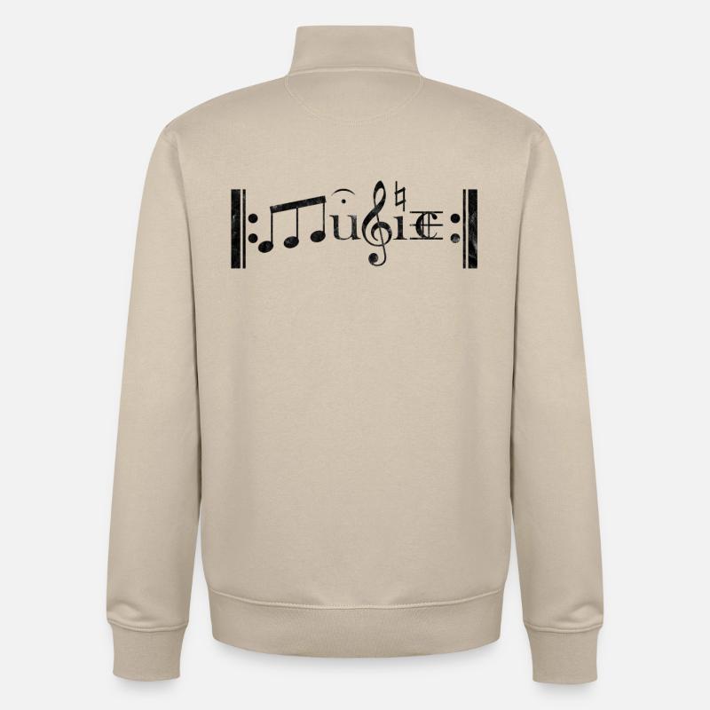 musique - Sweat zippé unisexe en coton bio Stanley/Stella - beige crème
