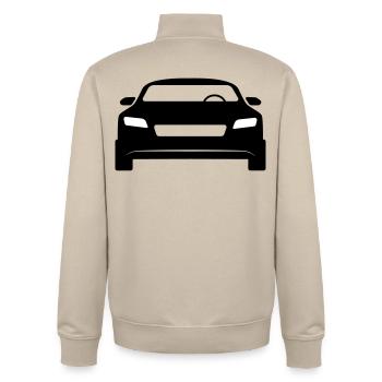 Voiture de sport - Sweat zippé unisexe en coton bio Stanley/Stella - beige crème - Dos - AI Model Male 185 dark (185cm)