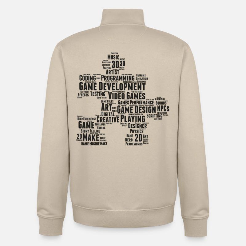 Game Dev - Unisex Organic Zip Sweatshirt by Stanley/Stella - desert dust