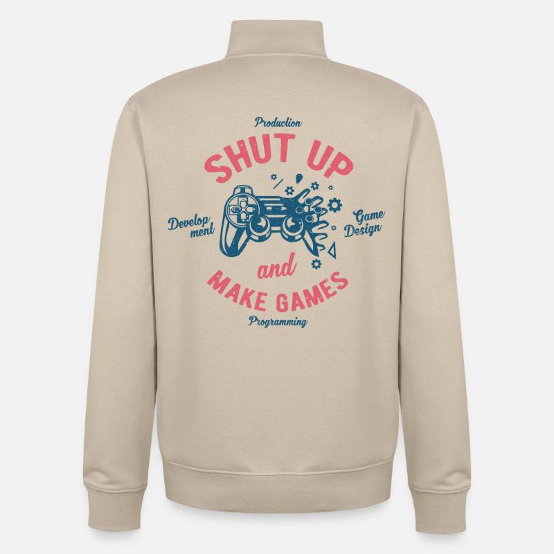 Game developer - Unisex Organic Zip Sweatshirt by Stanley/Stella - desert dust