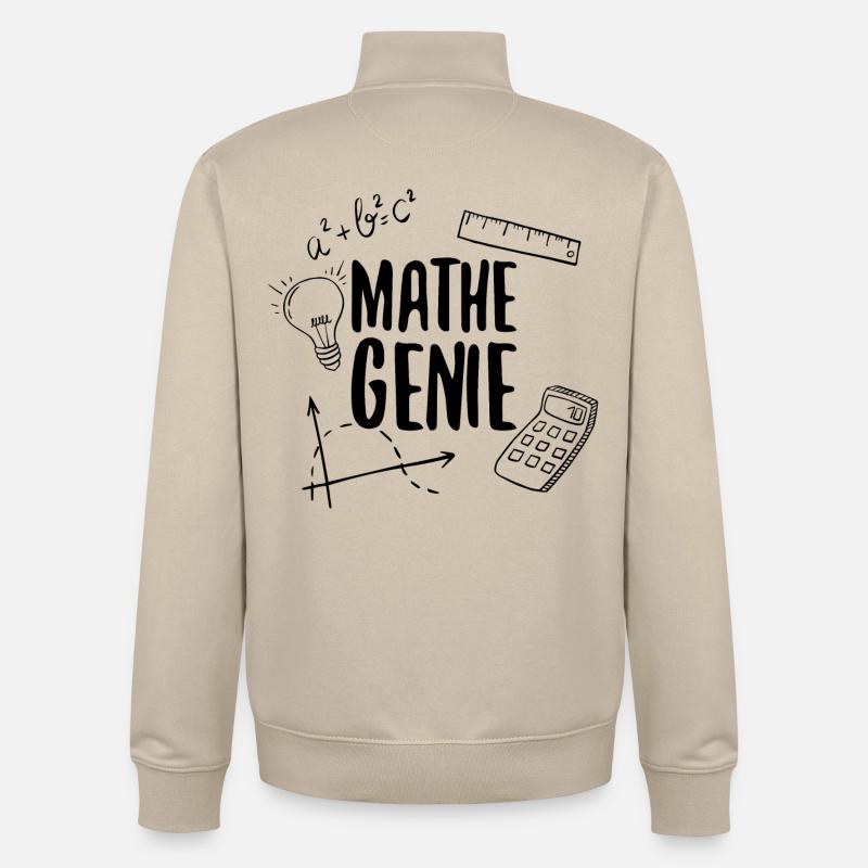 Math genius mathematics genius arithmetic math - Unisex Organic Zip Sweatshirt by Stanley/Stella - desert dust