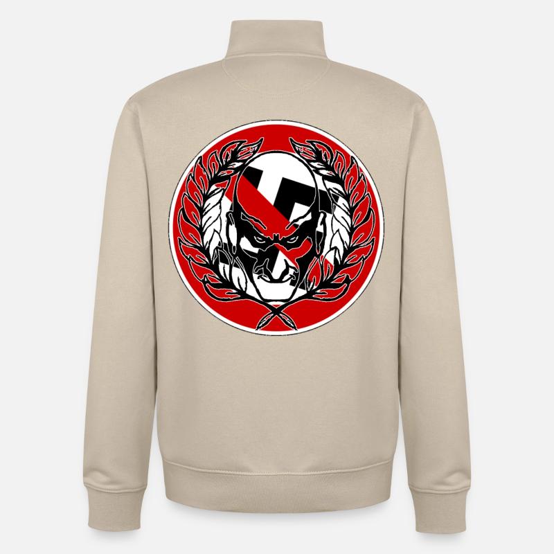 Emblème du samouraï martial - Sweat zippé unisexe en coton bio Stanley/Stella - beige crème