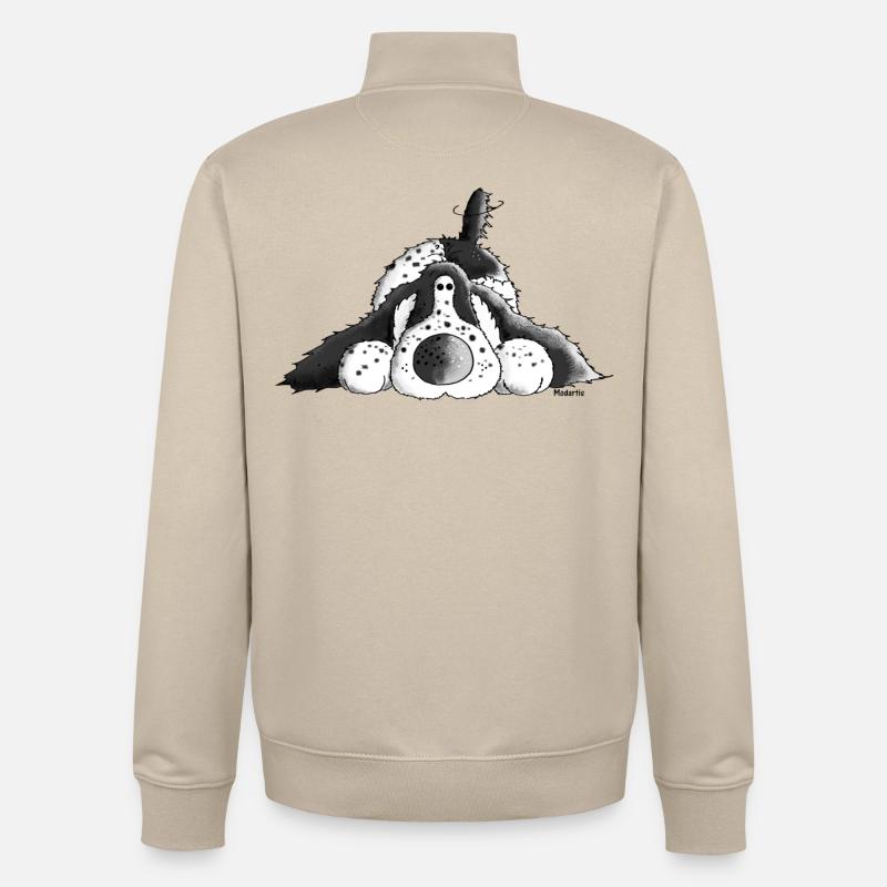 Fröhlicher Cocker Spaniel - Hund - Unisex Organic Zip Sweatshirt von Stanley/Stella - Cremebeige