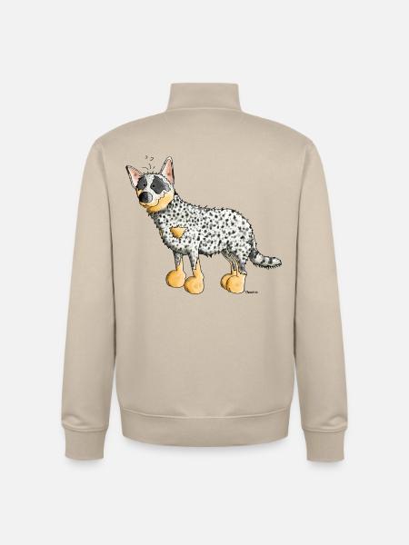 Funny Australian Cattle Dog - Dogs - Unisex Organic Zip Sweatshirt by Stanley/Stella - desert dust