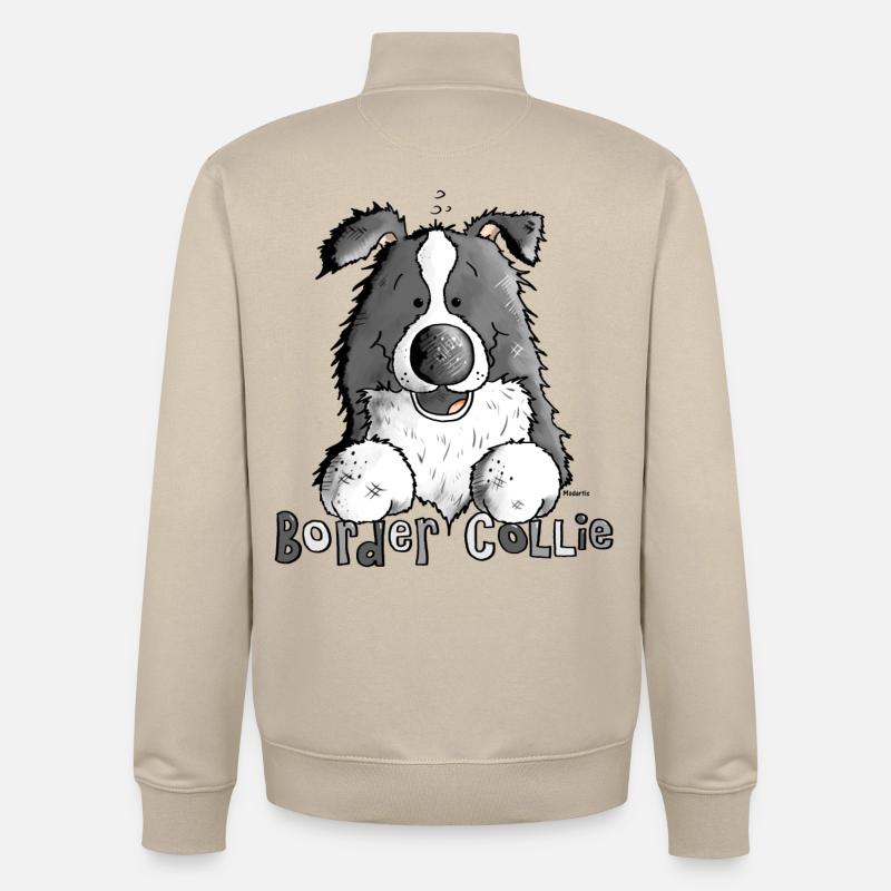 Petit Boder Collie - Chien de Berger - Sweat zippé unisexe en coton bio Stanley/Stella - beige crème