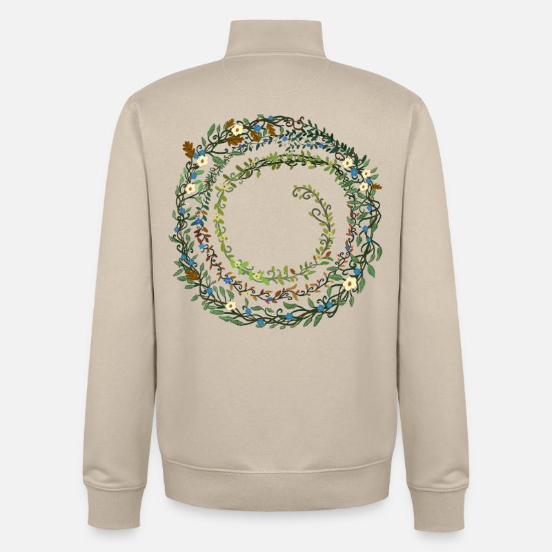 leaves - Unisex Organic Zip Sweatshirt by Stanley/Stella - desert dust