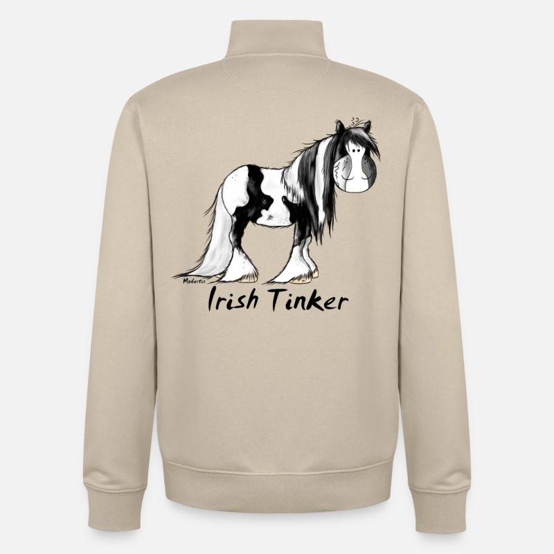Pfiffiger Irish Tinker - Gypsy Cob - Unisex Organic Zip Sweatshirt von Stanley/Stella - Cremebeige
