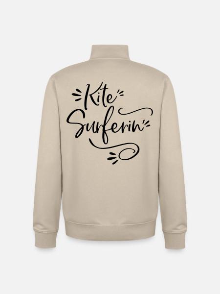 Kitesurferin Kite surfen Geschenk - Unisex Organic Zip Sweatshirt von Stanley/Stella - Cremebeige