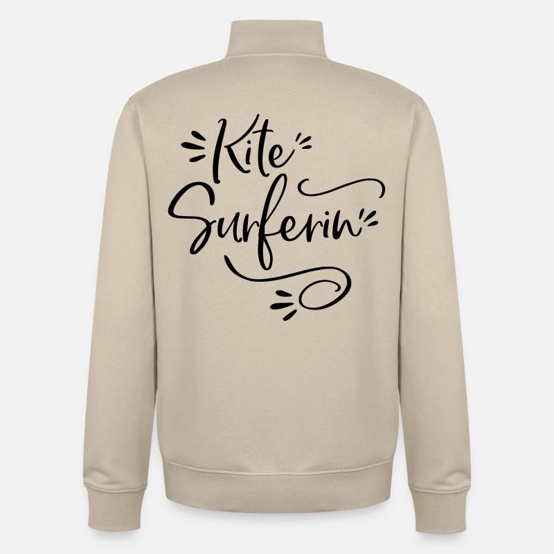 Kitesurferin Kite surfen Geschenk - Unisex Organic Zip Sweatshirt von Stanley/Stella - Cremebeige