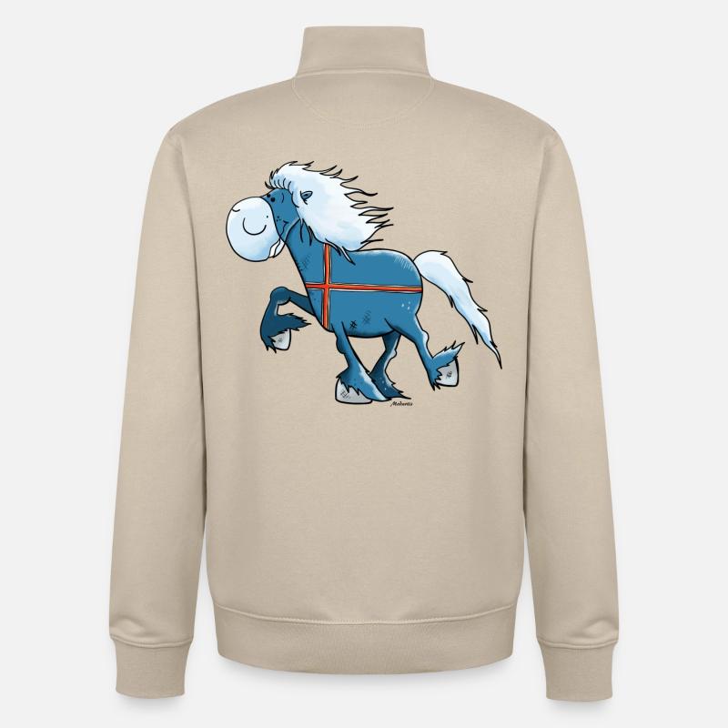 Isländer mit Flagge - Unisex Organic Zip Sweatshirt von Stanley/Stella - Cremebeige