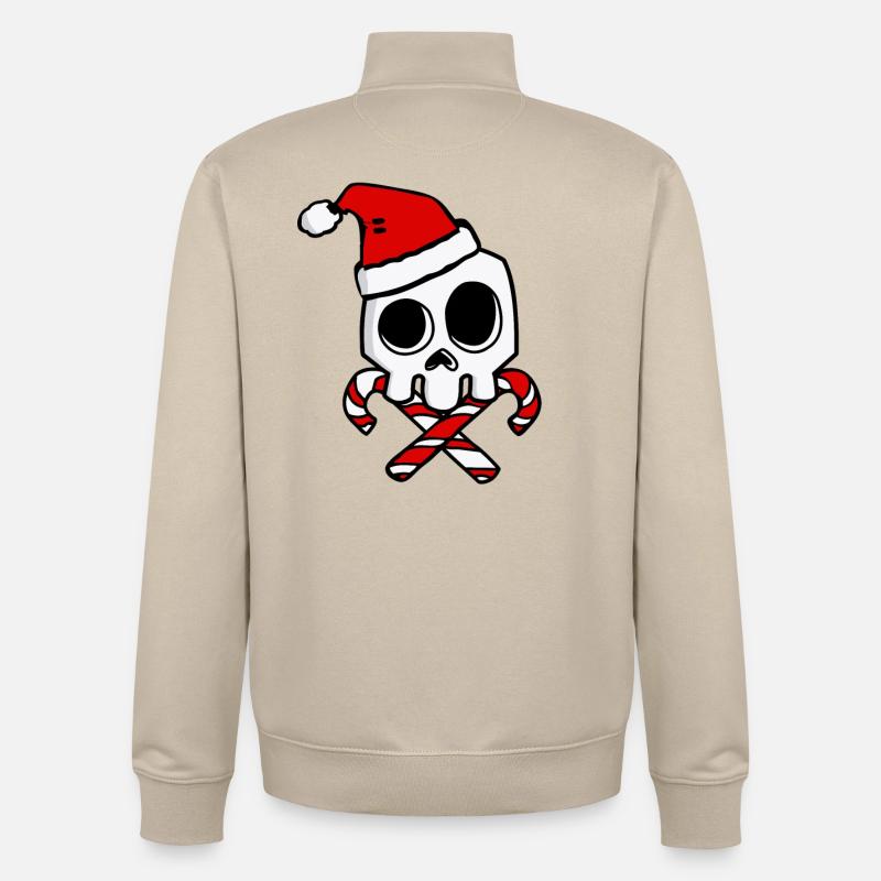 Père Noël Funny Christmas - Sweat zippé unisexe en coton bio Stanley/Stella - beige crème