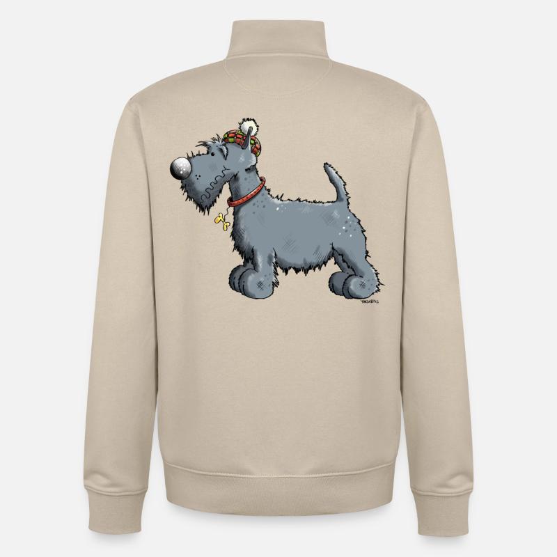 Terrier écossais - Scottish Terrier - Sweat zippé unisexe en coton bio Stanley/Stella - beige crème
