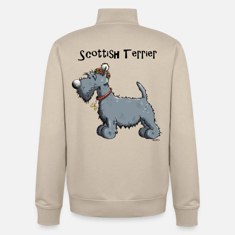 Mignon Scottish Terrier - Sweat zippé unisexe en coton bio Stanley/Stella - beige crème