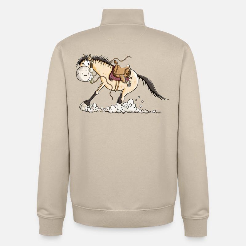 Sliding Stop - Sweat zippé unisexe en coton bio Stanley/Stella - beige crème