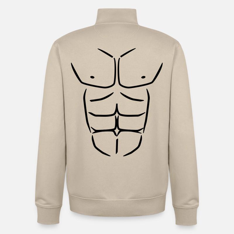 Sixpack Six pack Abs - Unisex Organic Zip Sweatshirt von Stanley/Stella - Cremebeige