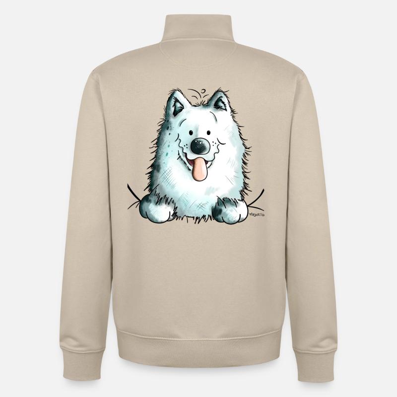 Cute Samoyed Dog - Samoyède - Sweat zippé unisexe en coton bio Stanley/Stella - beige crème