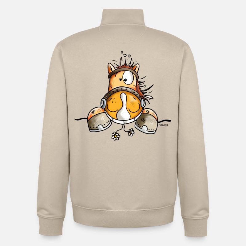 Neugieriges Pferd - Unisex Organic Zip Sweatshirt von Stanley/Stella - Cremebeige