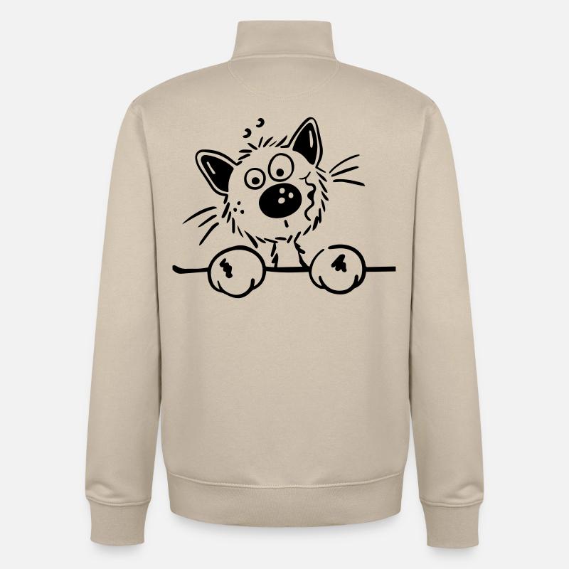 Mignon Chat - Sweat zippé unisexe en coton bio Stanley/Stella - beige crème