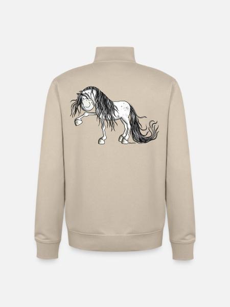 Andalusian Horse - Unisex Organic Zip Sweatshirt by Stanley/Stella - desert dust