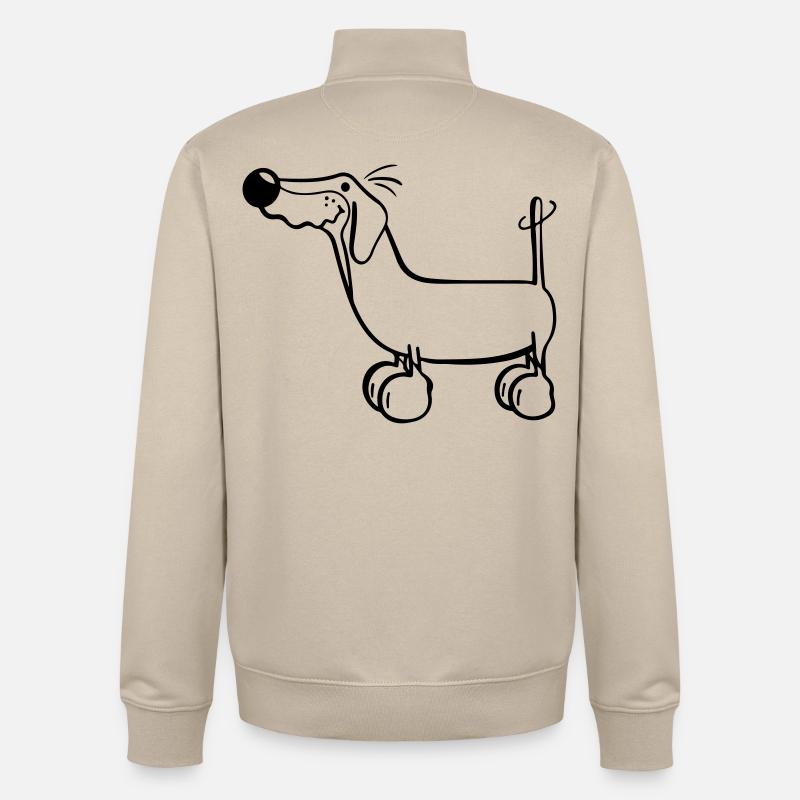 Teckel - Sweat zippé unisexe en coton bio Stanley/Stella - beige crème