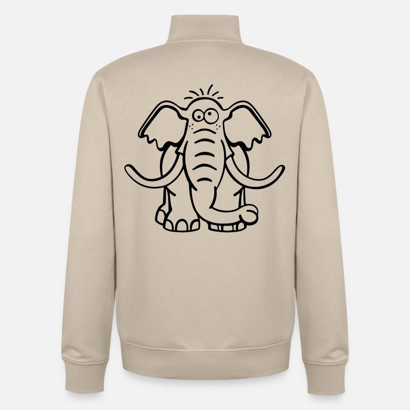 Éléphant - Sweat zippé unisexe en coton bio Stanley/Stella - beige crème
