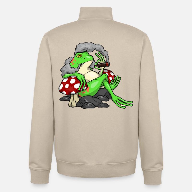 Frosch Zigarre - Unisex Organic Zip Sweatshirt von Stanley/Stella - Cremebeige