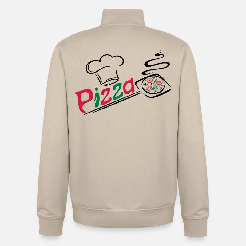 Pizza Bäcker mit Kochmütze, chef hat - Unisex Organic Zip Sweatshirt von Stanley/Stella - Cremebeige