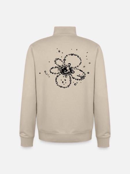 Fleur de gouttes d'eau - Sweat zippé unisexe en coton bio Stanley/Stella - beige crème