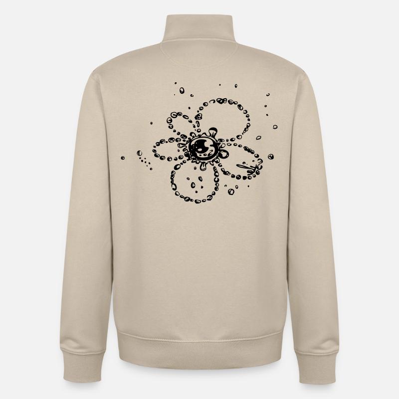 Fleur de gouttes d'eau - Sweat zippé unisexe en coton bio Stanley/Stella - beige crème