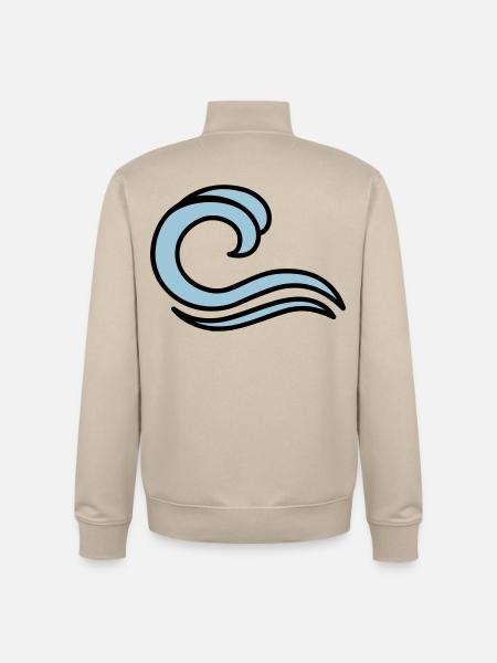 waves - Unisex Organic Zip Sweatshirt by Stanley/Stella - desert dust