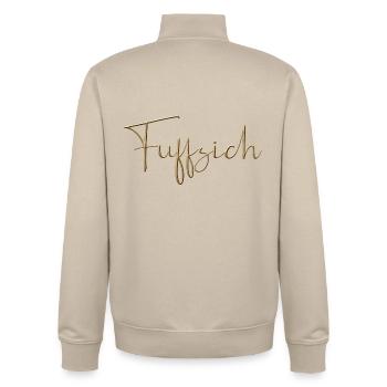 fuffzich - Unisex Organic Zip Sweatshirt von Stanley/Stella - Cremebeige - Hinten - AI Model Male 185 dark (185cm)