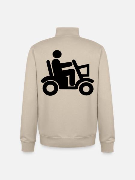 Elektromobil, Rollstuhl, Rolle, Behinderte # - Unisex Organic Zip Sweatshirt von Stanley/Stella - Cremebeige