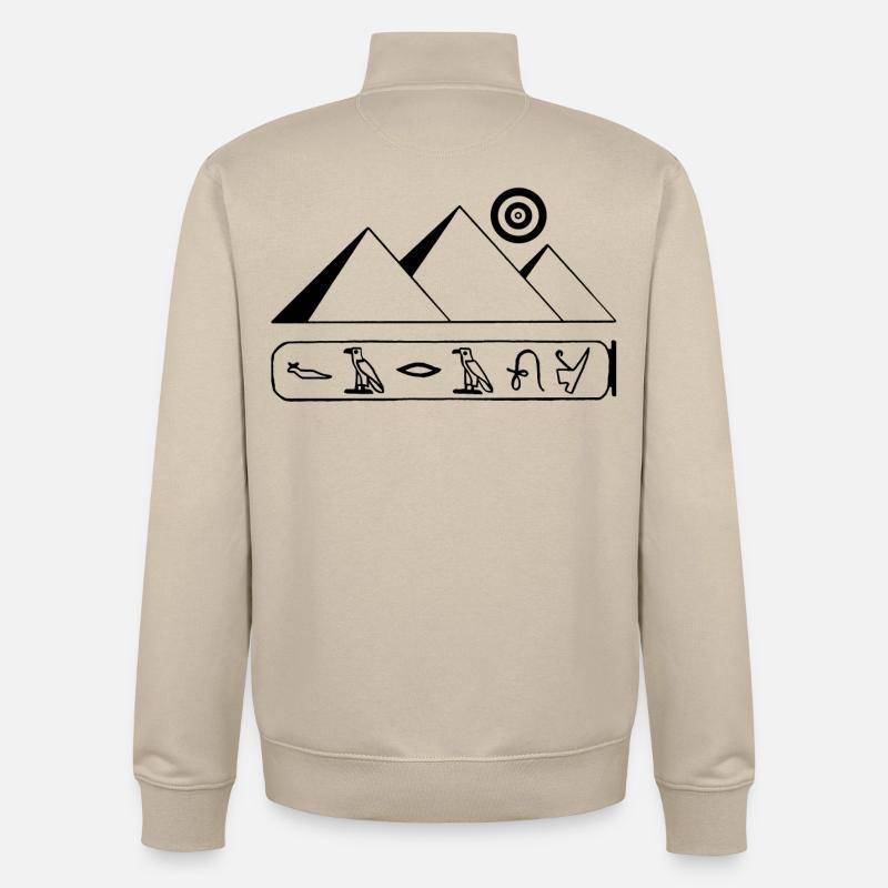 Pyramides et pharaons noirs - Sweat zippé unisexe en coton bio Stanley/Stella - beige crème