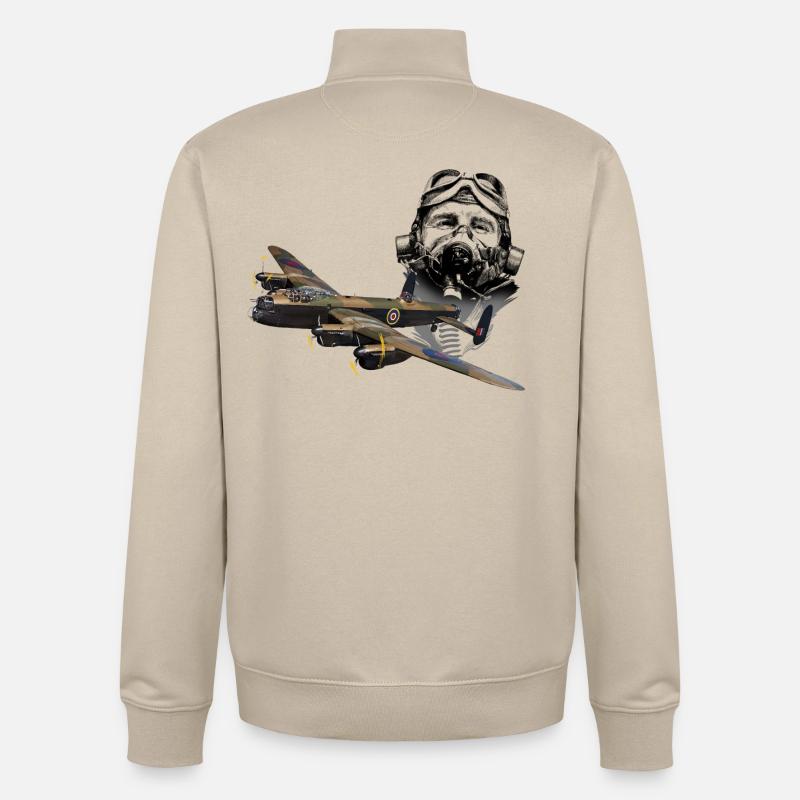 Pilot Lankaster - Sweat zippé unisexe en coton bio Stanley/Stella - beige crème